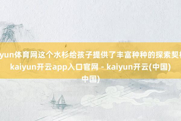 开yun体育网这个水杉给孩子提供了丰富种种的探索契机-kaiyun开云app入口官网 - kaiyun开云(中国)