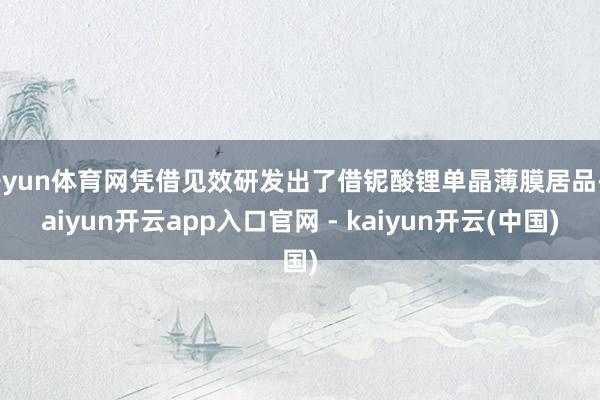 开yun体育网凭借见效研发出了借铌酸锂单晶薄膜居品-kaiyun开云app入口官网 - kaiyun开云(中国)