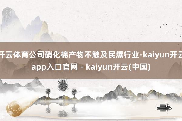 开云体育公司硝化棉产物不触及民爆行业-kaiyun开云app入口官网 - kaiyun开云(中国)