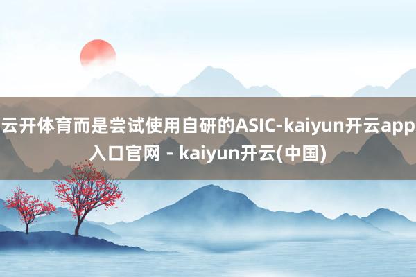 云开体育而是尝试使用自研的ASIC-kaiyun开云app入口官网 - kaiyun开云(中国)